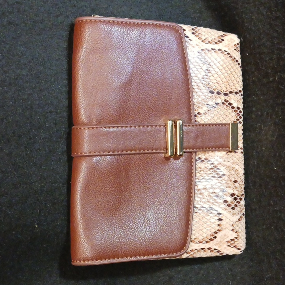 Olli Faux Snakeskin Clutch Purse